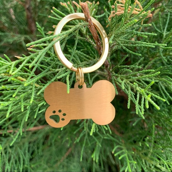 Personalized Dog Name Tag, Engraved Pet Tag, Bone Shape, Stainless Steel Dog Tag - Picture 3 of 3